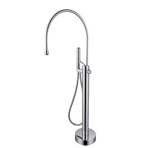 Floor-standing Bathtub Faucet Single Handle All-copper Ceramic Valve Rain Shower Head 130mm Below Round Shape - Product Image 3