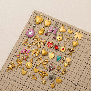 ONYSS liontin simpul kupu-kupu cinta baja tahan karat kualitas tinggi warna kontras tinggi berlapis emas mode Eropa dan Amerika - Product Image 2