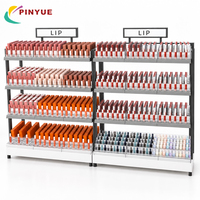 Support de présentation de flacons cosmétiques en acrylique transparent, organisateur de maquillage pour comptoir avec bases cylindriques magnétiques pour comptoirs de vente au détail