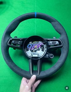Volant en cuir noir adapté aux Por-<span class=keywords><strong>sc</strong></span>-hes Panamera Cayenne Macan Taycan Cayman Boxster Carrera997 <span class=keywords><strong>911</strong></span> 991 718 996 987 - Product Image 2