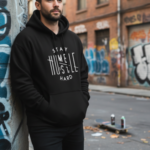 Felpe con Cappuccio Casual Personalizzate 300g Nere con Stampa 3D Ricamo Anti-Piega Tessuto French Terry con Design Invecchiato - Product Image 3