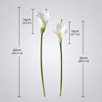 Grandes fleurs artificielles Calla Lily en EVA blanches de 62 cm, effet réaliste, pour mariage, fête des mères, Noël, Nouvel An, Saint-Valentin, Pâques