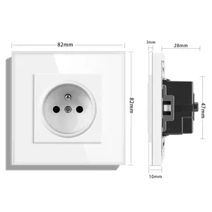 Fabrieks Eu 16a Gehard Glas Paneel Licht Schakelaar Stekker Franse Muur Stopcontact