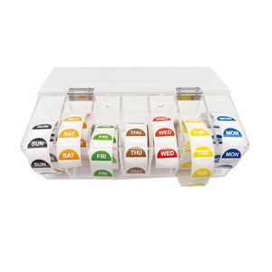 Set di 7 Rotoli di Etichette Adesive Giorno della Settimana da Lunedì a Domenica, 1x1 Pollici, Solubili e Rimovibili, Finitura Lucida - Product Image 2
