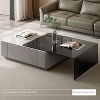 670231 Quanu Table basse extensible de style moderne pour le salon, table centrale, ensemble de tables basses pour le salon