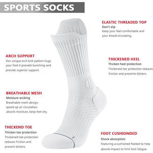 Calcetines de Compresión Coolmax para Correr con Amortiguación, Calcetines Deportivos Altos para Hombre - Product Image 2