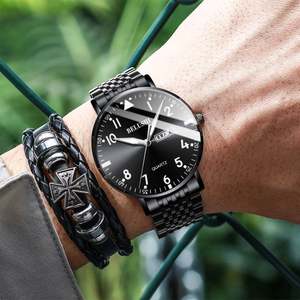 Montre électronique à quartz en acier inoxydable lumineuse et étanche pour homme, style affaires, avec couronne spirale, vente en gros transfrontalière - Product Image 3