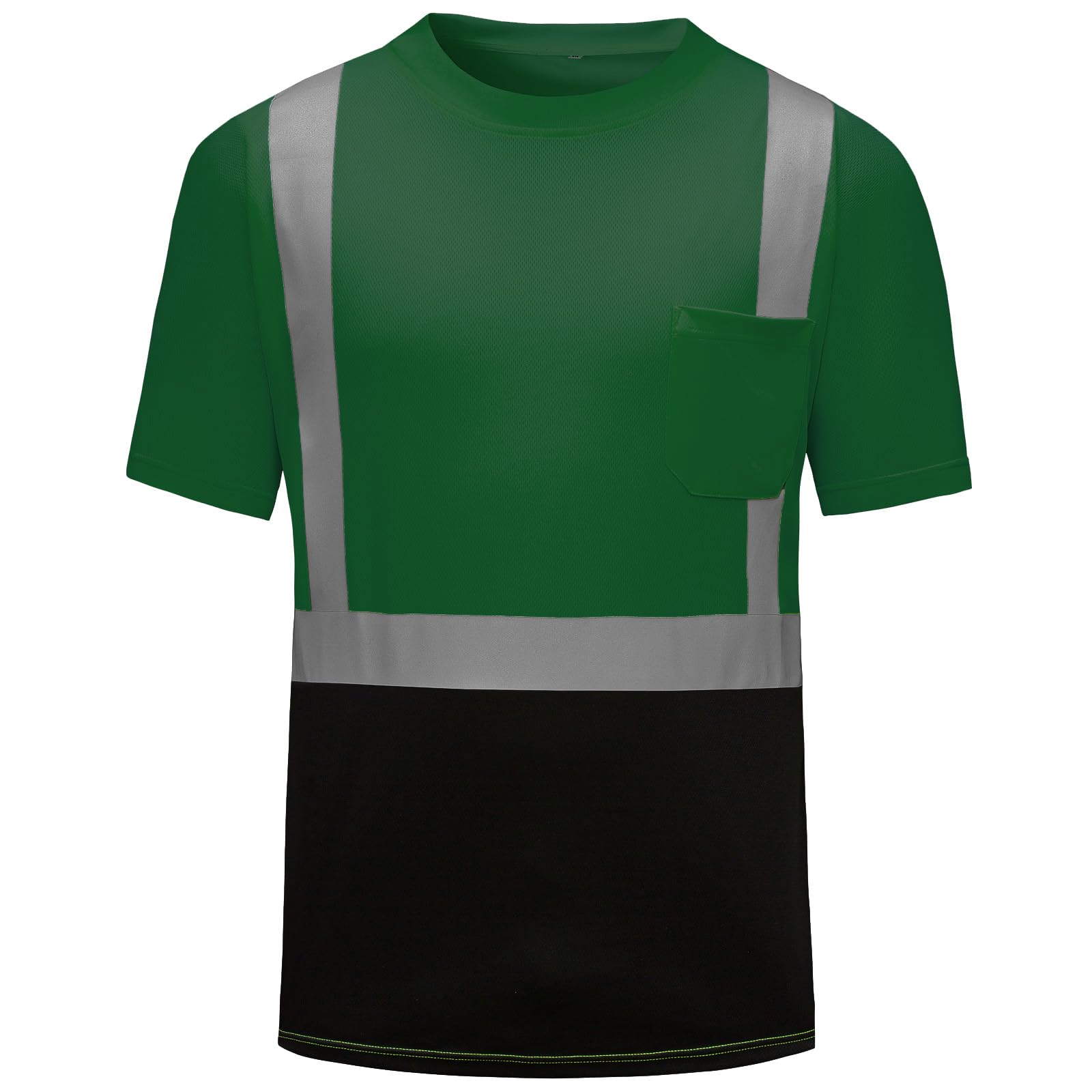 Custom Logo Polyester Mesh Short Sleeve Road Safety Reflective Striping 360 Degree HiVis Breathable Quick Dry Polo Work Uniforms
