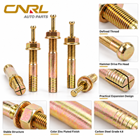 Boulons d'expansion à percussion RuiLi en acier au carbone de grade 4.8, zingués jaune, M6-M20, fixations, vente en gros, fournisseur OEM
