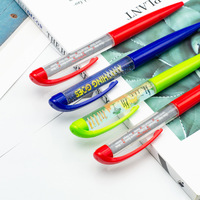 Stylo bille promotionnel personnalisé en plastique avec objets flottants 2D 3D, stylo à huile à paillettes superposées, bouteille à paillettes liquides
