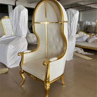 Chaises de trône classiques décoratives pour événements de mariage, sièges de luxe, chaises de salle à manger royales à dossier haut, chaises de princesse pour hôtel