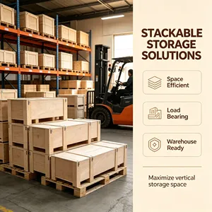Caja de madera ensamblada con hebilla, sin fumigación, desmontable, para almacenamiento de productos industriales, apilable y transportable. - Product Image 5