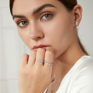 CZCITY синтетический бриллиант Свадебная стерлингового серебра 925 реальные Гра сертификат женские обручальное Оптовая Продажа обручальное кольцо - Product Image 2