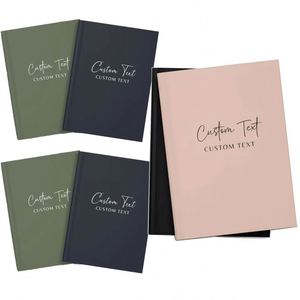 Custom Text Hardcover <b>A5</b> <b>Notebook</b> Customizable Color Journal and Logo with 100 Sheets <b>Lined</b> Pages - Product Image 1