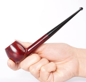 MUXIANG Pipe à fumer droite en bois Bruyère de pomme rouge avec technique de laque Tampon acceptable Logo - Product Image 5