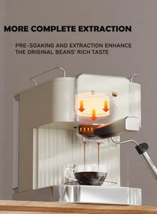 Machine à expresso semi-automatique 15 bars 1300W en acier inoxydable, cafetière domestique avec réservoir d'eau de 1,8L et fonctionnement facile - Product Image 3