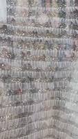Tissu en maille à gros trous brodé de sequins, jacquard sergé 100 % polyester satiné, imperméable PA, vente en gros de luxe
