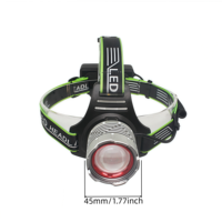Lampe frontale rechargeable super lumineuse à LED blanche, zoomable, longue portée, mise au point réglable, sortie USB, batterie externe, détecteur de mouvement, camping