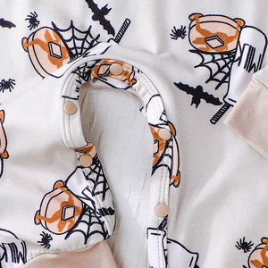 Combinaison tricotée pour bébé, automne, fermeture à boutons, manches longues, imprimé animal, unisexe, vêtements pour ramper, avec chapeau - Product Image 5