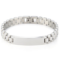 Bracelet pour homme en acier inoxydable avec gravure personnalisée, bijoux de mode pour homme, bracelet à breloques