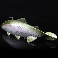 Leurre souple artificiel en PVC, simulation de gros poisson de haute mer, 30 cm, 400 g, motif gris, avec hameçons pour la pêche en bateau