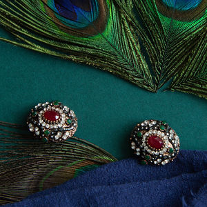 ต่างหูแบบหนีบ รูปทรงวงรี สไตล์วินเทจ ชุบทองคำขาว ประดับด้วยโลหะผสม สำหรับผู้หญิง ของขวัญสุดฮอต พร้อมส่ง - Product Image 2