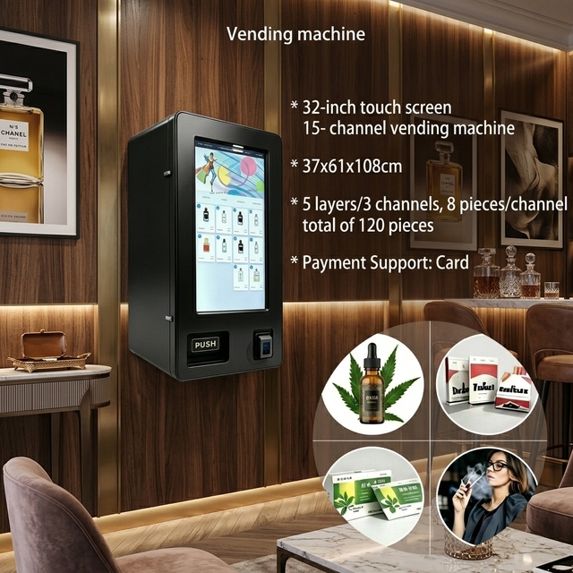 32 Inch Vending Machine for Sale with Card Reader Automatic Vending Machine 10 Aisles 15 Aisles Support Age Verification