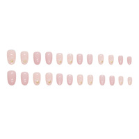 Ongles artificiels en gel souple rose luxueux et mignons, très demandés, adaptés à un usage quotidien, réutilisables, de haute qualité.
