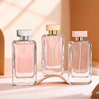 Flacon de parfum en verre rectangulaire de 100 ml, flacon pulvérisateur vide, logo personnalisé, Frasco De Perfume, Frasco De Perfume De Vidro