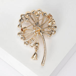 Broche de Diente de León con Perlas de Imitación, Accesorio Versátil, Sencillo y Elegante, Pin con Diseño de Planta - Product Image 3
