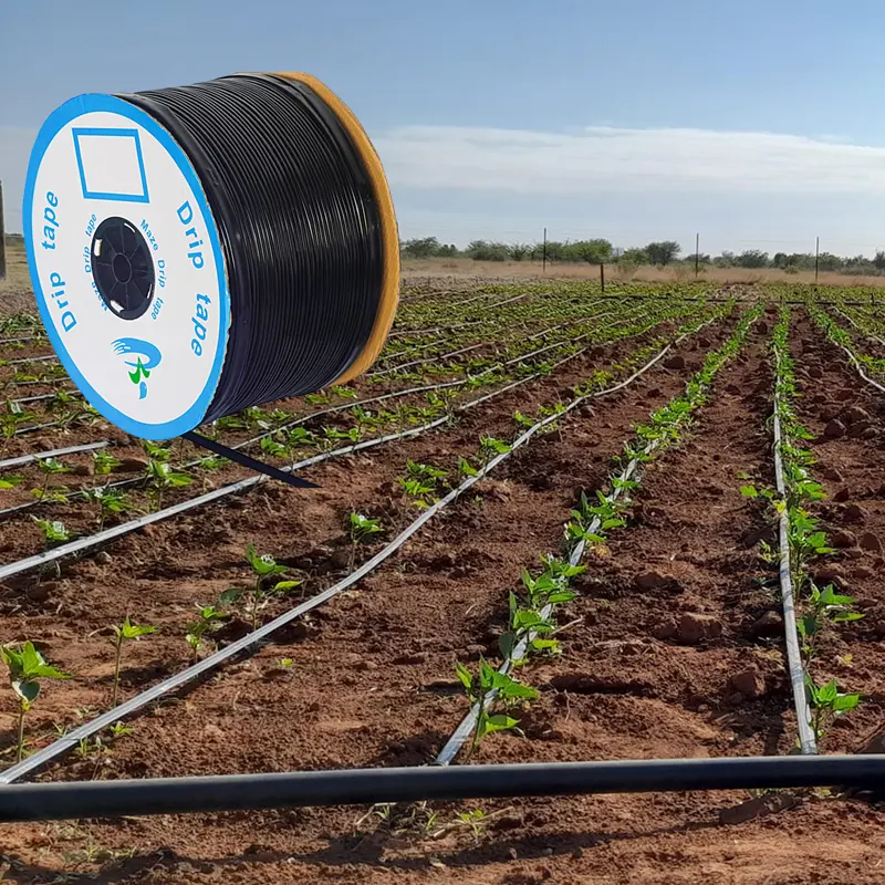 Agrícola auto gotejamento irrigação fita rega sistema lay flat tube gotejamento irrigação acessórios 16mm drip line