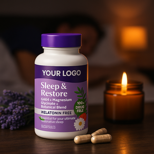 Giá tốt nhất Melatonin miễn phí giấc ngủ & phục hồi viên nang với Gaba magiê Glycinate 60 viên nang 100% thuốc miễn phí - Product Image 2