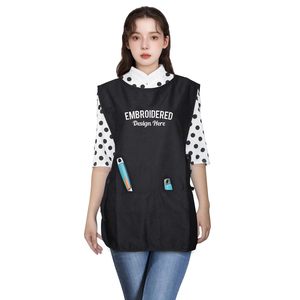 เสื้อกั๊กคอบเบลอร์2025ใส่ได้ทั้งชายและหญิงผ้ากันเปื้อนสำหรับเชฟในครัวสำหรับภาพวาดศิลปะชุดเครื่องแบบทำงานกรูมมิ่งร้านอาหารสีดำ - Product Image 3