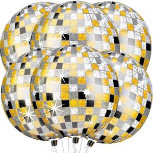 Hstyle 22 pulgadas 4D grandes globos redondos de papel de aluminio Disco <span class=keywords><strong>Fever</strong></span> espejo globos multicolores para fiesta cumpleaños fiesta boda - Product Image 1