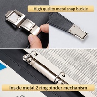 Cartera de negocios de 2 anillos con cierre de metal, carpeta de cuero de imitación A4 personalizada para director, Compendio A4