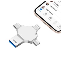 Clé USB miniature personnalisée OTG avec logo personnalisé 4 en 1 pour Android Type-C et PC, clé USB multifonction, clé USB C