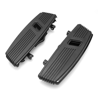 Kit de repose-pieds pour passager style Kahuna pour Harley Touring 1980-2023 FLHX FLTR FLHR, ensemble de repose-pieds noir chromé