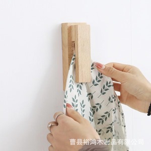 Wooden wall hooks, simple home towel rack, doorway bathroom towel and <b>bath</b> towel <b>storage</b> rack, solid wood, perfect combination. - Product Image 2