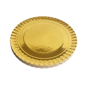 Plato Desechable de Papel Dorado con Patrón en Relieve para Aperitivos, Dulces, Hamburguesas y Galletas - Product Image 2