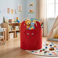 Panier de rangement en feutre RPET GRS, design crabe rouge mignon, personnalisé OEM, pour chambre d'enfant, certifié BSCI