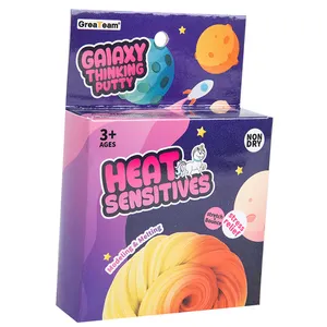 우주 시리즈 열에 민감한 4 색 온도 변화 실리카 진흙 키즈 과학 교육 슬라임 장난감