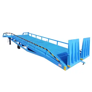 10 tons Movable Hydraulic Dock Ramp Forklift Hydraulic Unloading Ramp mobile adjustable loading container dock ramp for forklift