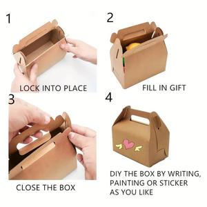 Boîtes cadeaux en papier kraft imprimables avec logo, adaptées pour l'emballage de mariages, de fêtes, de <span class=keywords><strong>d</strong></span>écorations <span class=keywords><strong>d</strong></span>'anniversaire et de fournitures pour petites entreprises - Product Image 5