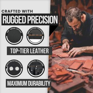 <span class=keywords><strong>Ceinture</strong></span> à outils en cuir PRO DL-101, cuir tanné à l'huile, de qualité supérieure, 25 poches, robuste, pour les artisans du bâtiment, les électriciens - Noir, taille XL - Product Image 5