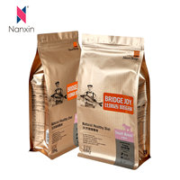 Aangepaste 250G 500G 1Kg Proteïne Poeder Koffie Platte Bodem Aluminiumfolie Opstaande Ritssluitingszakken