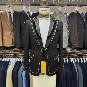 Collezione di Abiti Sartoriali d'Élite Tre Pezzi di Lusso Giacca Pantaloni Eleganti Gilet Servizio Private Label Consegna Rapida - Product Image 3