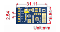 Sensor IMU Waveshare de 10 Grados de Libertad (C) Módulo de Monitoreo de Movimiento con Bajo Consumo de Energía Interfaz I2C MPU9255 BMP280