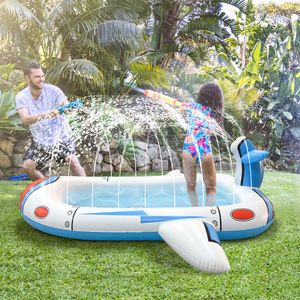 Alfombra inflable de agua Jiang Sheng con rociador y fuente para niños, para jugar al aire libre, para niños de 4 a 6 años. - Product Image 2