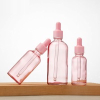Flacons compte-gouttes en verre d'huile essentielle rose mignon personnalisé de 10ml 30ml 50ml 100ml