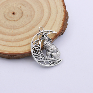 Stile Vintage antico argento placcato Valknut odin's Symbol del norrello vichel uomini luna lupo ciondoli amuleto ciondoli ciondoli - Product Image 6